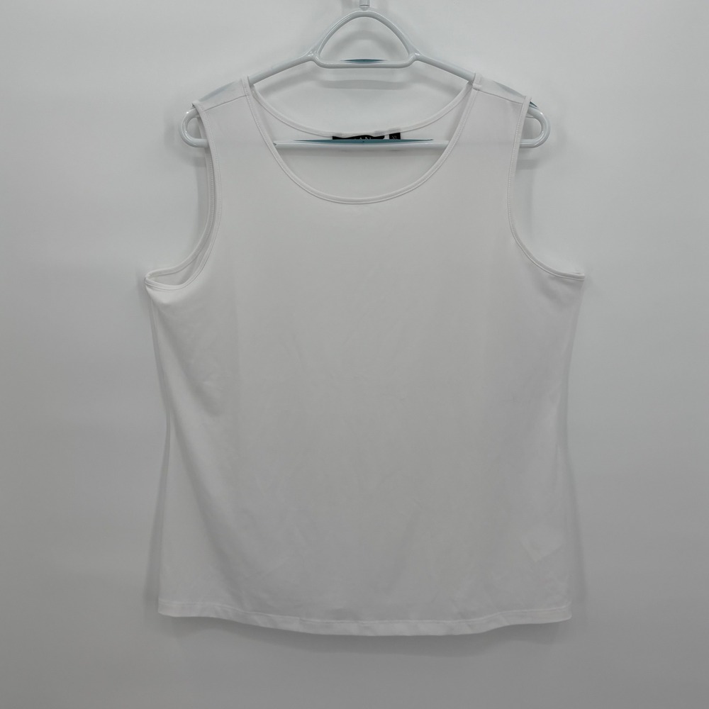 IMAN Womens White Scoop Neck Sleeveless Tank Top Shell XL 789191 NWOT